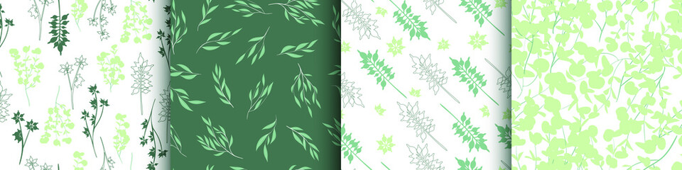 Wall Mural - Seamless Eucalyptus Pattern. Exotic Leaves Texture. Summer Fabric Design. Floral Pattern. Hand Painted Fern Branches. Vintage Botanic Print. Romantic Botanical Border. Spring Floral Pattern.