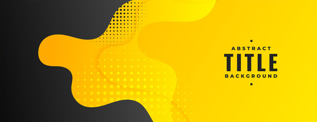 Wall Mural - abstract black and yellow fluid banner design