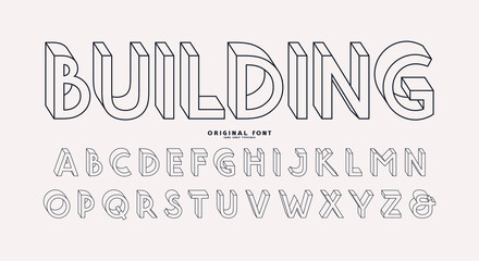 Bulk sans serif font in outline style