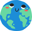 Cute Planet Earth Childish Cartoon Illustration