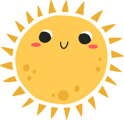 Wall Mural - cute sun childish cartoon illustration