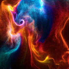 Wall Mural - flow of abstract particles in motion. colorful background for wallpaper, backdrop, template. particl