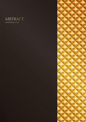 Wall Mural - luxury golden a4 template. background with a geometric pattern and a black copy space. premium layou