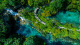 Fototapeta Las - Plitvice - national park, croatian aerial photography, panorama of croatia 