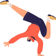 Active Guy in Free Pose Cartoon Illustration