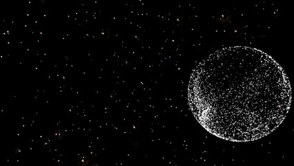 Wall Mural - abstract unidentified planet in the galaxy. satellite imagery. 3d. 4k. isolated black background.
