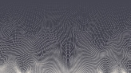 warped linear grid vector abstract technology grey minimalist background. distorted mesh subtle line