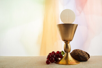 Easter background with Chalice as concept for Christ blood