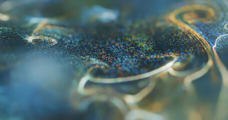 Wall Mural - abstract multicolored background, dynamic flow of digital particles horizon. futuristic particle blu