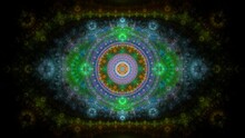 Colorful Mandala Fractal Style In Transparent Colors For Background
