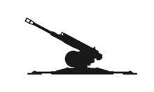 Howitzer Icon. Army Artillery System. Vector Image For Military Concepts, Infographics And Web Design