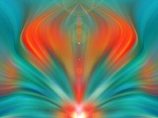 Wall Mural - Abstract image, red and green esoteric background. Spiritual concept.