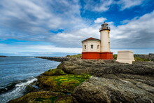 Coquille River Lighthouse On The Pacific Coast Of Oregon State-USA