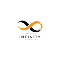 Infinite limitless symbol icon or logo design template. Corporate branding identity rainbow gradient