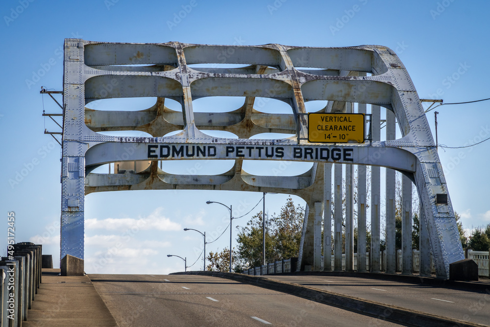 Selma, AL, US-December 7, 2020: Edmund Pettus Bridge named after a ...