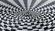 Multiple Concentric Checker Pattern Torus Object Background 3D Rendering