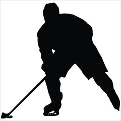 Silhouette of a hockey player