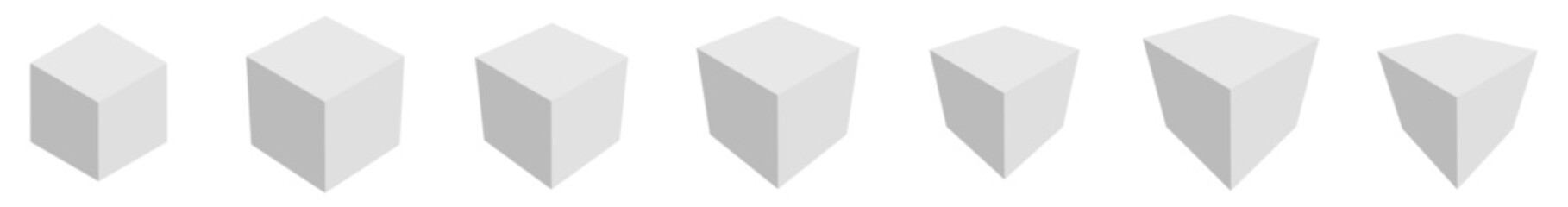 Fototapete - 3d Cube icon, symbol illustration. Building, cargo icon. Squares cubic, cubism graphic