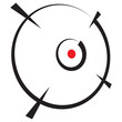 Crosshair, target, aim mark, icon. Reticle symbol for bullseye, pinpoint concepts