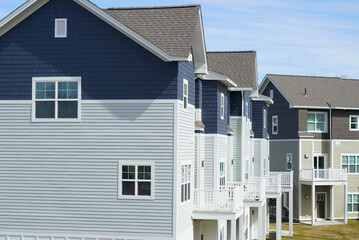 Poster - modern apartment building as architecture background