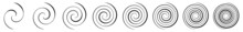 Spiral, Swirl, Twirl And Whirl Element. Helix, Volute Ripple, Vortex Shape
