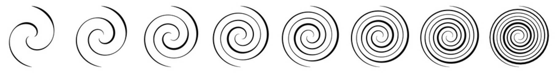 Leinwandbilder - Spiral, swirl, twirl and whirl element. Helix, volute ripple, vortex shape