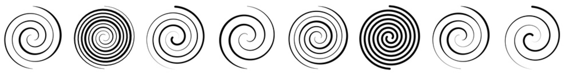 Leinwandbilder - Spiral, swirl, twirl and whirl element. Helix, volute ripple, vortex shape