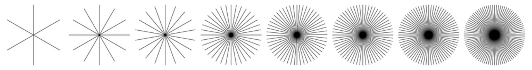 Poster - Radial, radiating and converging lines, stripes. Circular, rotated burst, spoke lines