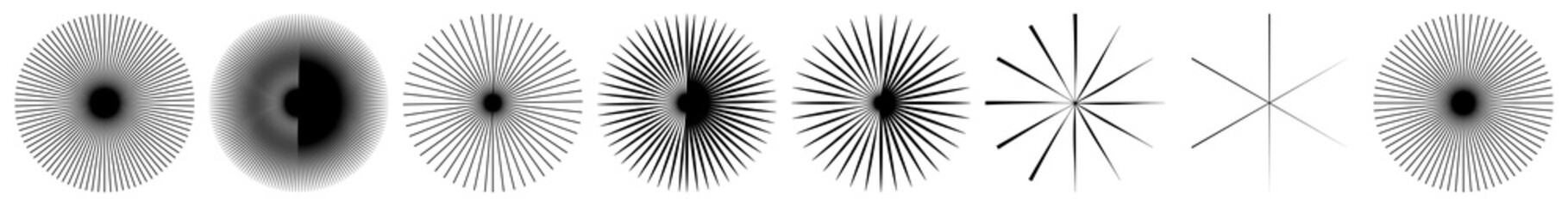Poster - Radial, radiating and converging lines, stripes. Circular, rotated burst, spoke lines