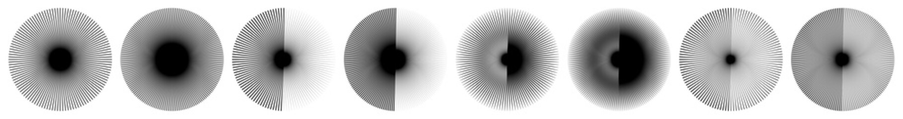 Poster - Radial, radiating and converging lines, stripes. Circular, rotated burst, spoke lines