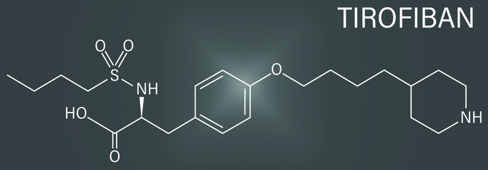 Tirofiban anticoagulant drug molecule. Skeletal formula.	