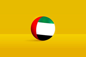 Wall Mural - United Arab Emirates round flag 3D render vector buttons shape, UAE circle flag vector