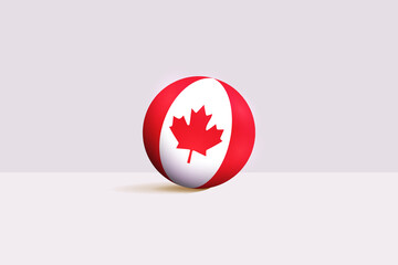 Wall Mural - Canada round flag 3D render vector buttons shape, Canada circle flag vector