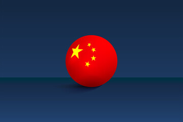 Wall Mural - China round flag 3D render vector buttons shape, china circle flag vector