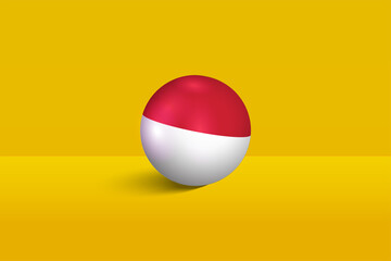 Wall Mural - Indonesia round flag 3D render vector buttons shape, Indonesia circle flag vector