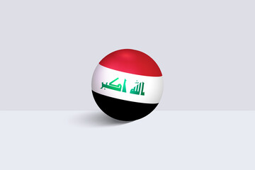 Wall Mural - Iraq round flag 3D render vector buttons shape, Iraq circle flag vector