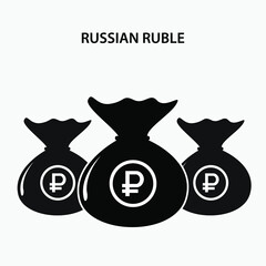 Russian Ruble vector illustration business sygn and symbol finance, economy of world.