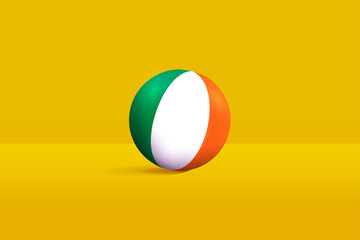 Wall Mural - Ireland round flag 3D render vector buttons shape, Ireland circle flag vector