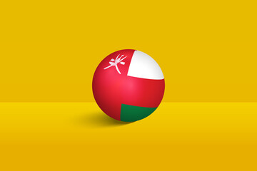 Wall Mural - Oman round flag 3D render vector buttons shape, Oman circle flag vector