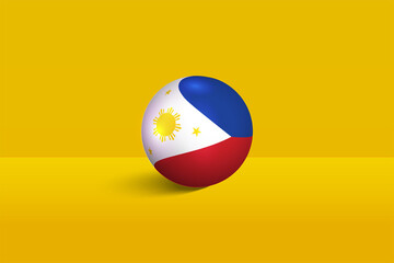 Wall Mural - Philippines round flag 3D render vector buttons shape, Philippines circle flag vector