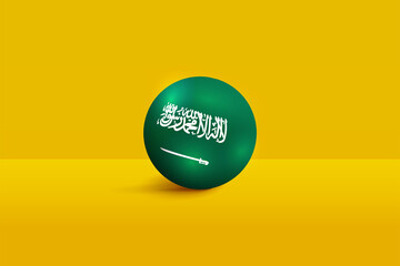 Wall Mural - Saudi Arabia round flag 3D render vector buttons shape, Saudi Arabia circle flag vector