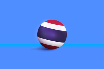Wall Mural - Thailand round flag 3D render vector buttons shape, Thailand circle flag vector