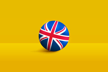 Wall Mural - UK round flag 3D render vector buttons shape, Britain circle flag vector