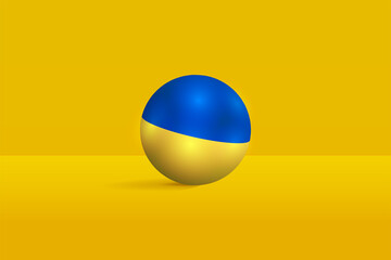 Wall Mural - Ukraine round flag 3D render vector buttons shape, Ukraine circle flag vector