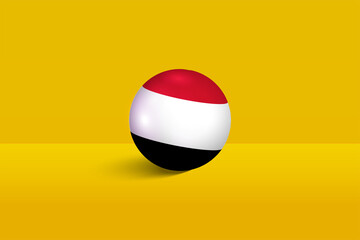 Wall Mural - Yemen round flag 3D render vector buttons shape, Yemen circle flag vector