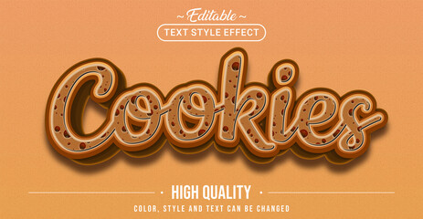 Editable text style effect - Cookies text style theme.