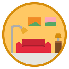 Sticker - room flat icon