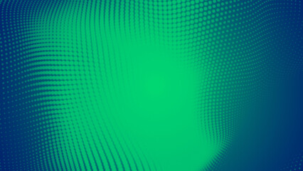 Abstract dot green wave pattern gradient  texture technology background.
