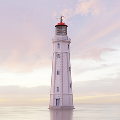 Sticker - lighthouse in sunset light