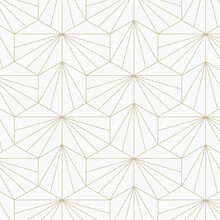 Geometric Vector Pattern, Repeating Linear Hexagon Shape With Four Line In Center, Pattern Is Clean For Fabric, Wallpaper, Printing. Pattern Is On Swatches Panel